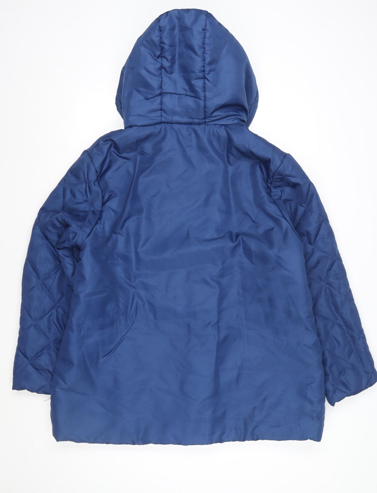 Anne de Lançay Women Blue Quilted Hooded Puffer Jacket L