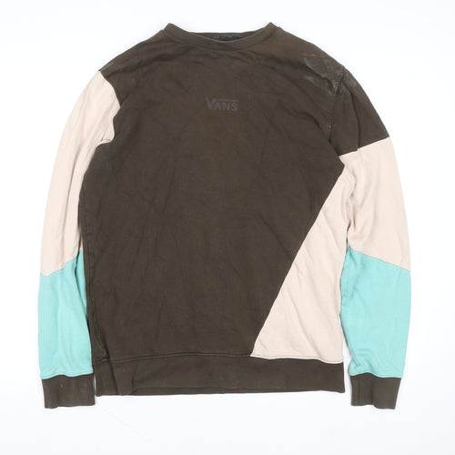 Vans Men's Brown Colour Block Crew Neck Sweatshirt Size M