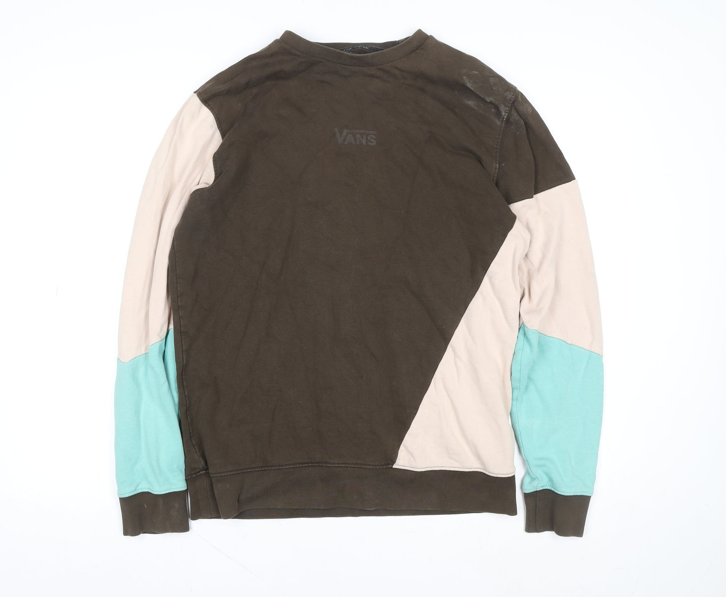 Vans Men's Brown Colour Block Crew Neck Sweatshirt Size M