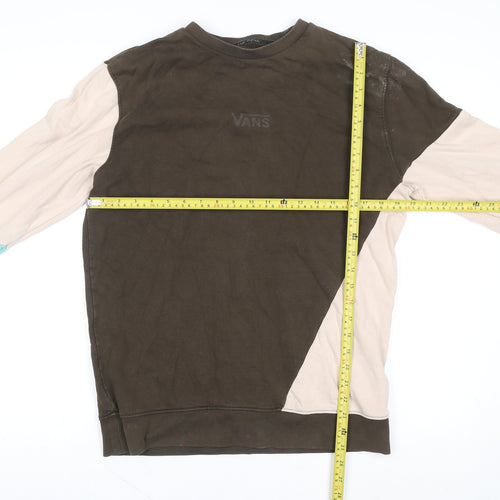 Vans Men's Brown Colour Block Crew Neck Sweatshirt Size M
