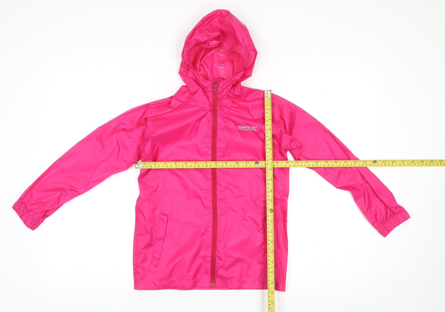 Regatta Girls Pink Waterproof Hooded Rain Coat Jacket 7-8 Years