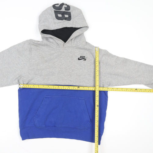 Nike SB Boys Grey Blue Pullover Hoodie Cotton Blend 12-13 Years