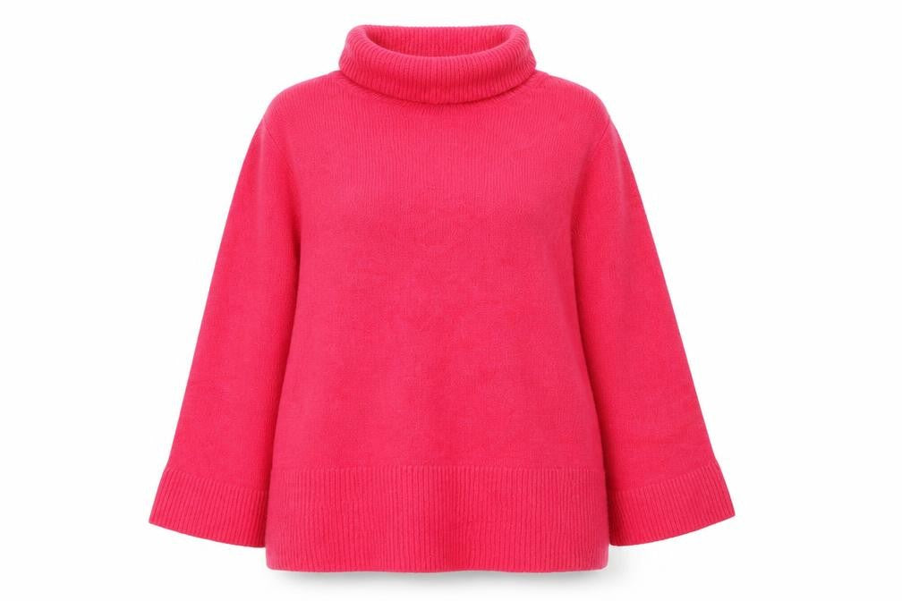Savida Women’s Pink Roll Neck Long Sleeve Jumper Size XL