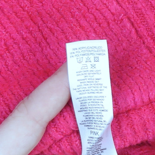 Savida Women’s Pink Roll Neck Long Sleeve Jumper Size XL