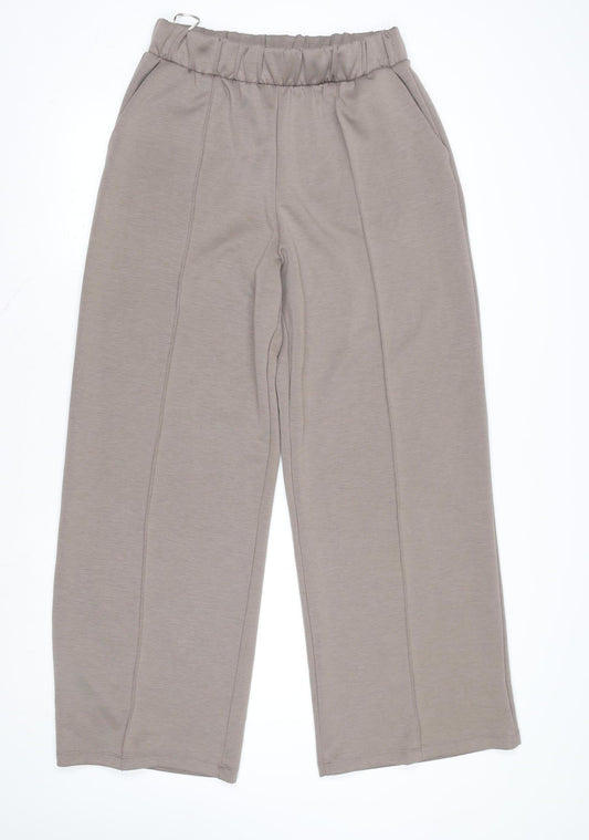 Dunnes Women’s Beige Cropped Jersey Trousers Size M