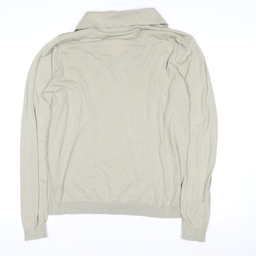 ASOS DESIGN Men's Beige Long Sleeve Cotton Polo Shirt M
