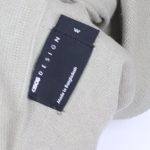 ASOS DESIGN Men's Beige Long Sleeve Cotton Polo Shirt M