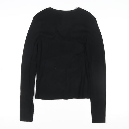 Marks and Spencer Women's Black Beaded Scoop Neck Knit Blouse Size M
