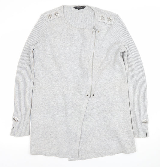 STAR by Julien Macdonald Grey Full Zip Knit Jumper Women’s Size 14