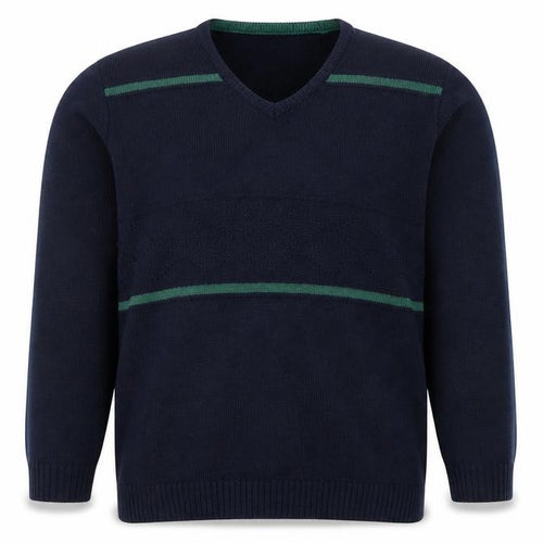 Minister Men's Blue V-Neck Acrylic Knit Jumper Size L