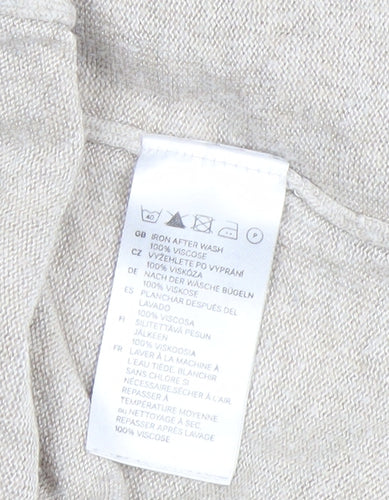 H&M Women Beige Viscose Cardigan Jumper Size 8 Long Sleeve Lightweight