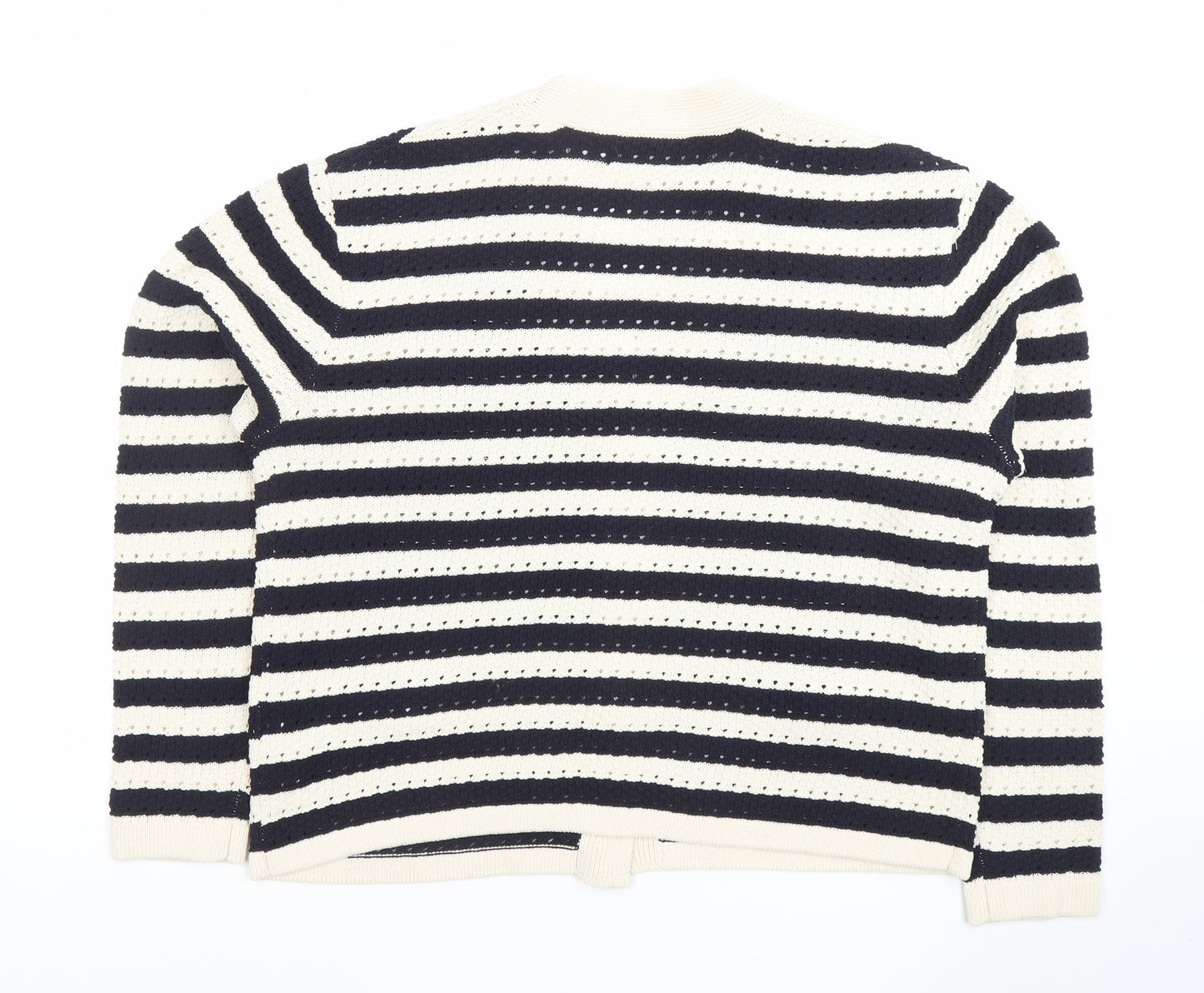 Primark Women’s Black & White Striped V-Neck Knit Cardigan L