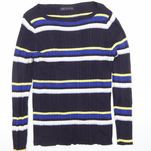 Marks and Spencer Women’s Multicoloured Striped Long Sleeve Pullover Jumper Size 16