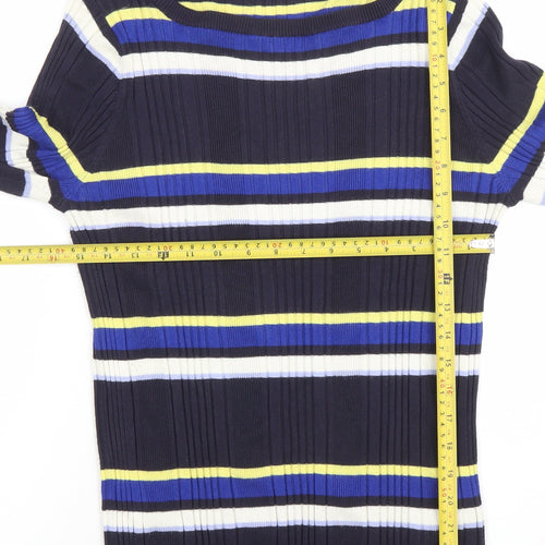 Marks and Spencer Women’s Multicoloured Striped Long Sleeve Pullover Jumper Size 16