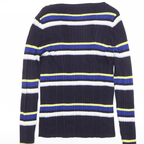 Marks and Spencer Women’s Multicoloured Striped Long Sleeve Pullover Jumper Size 16