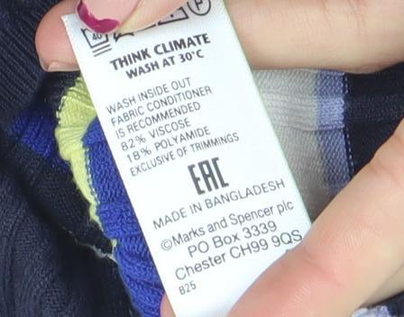 Marks and Spencer Women’s Multicoloured Striped Long Sleeve Pullover Jumper Size 16