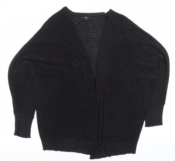 Next Women's Black Glitter Open Knit Long Sleeve Cardigan M