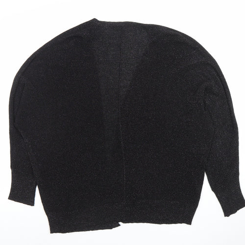 Next Women's Black Glitter Open Knit Long Sleeve Cardigan M