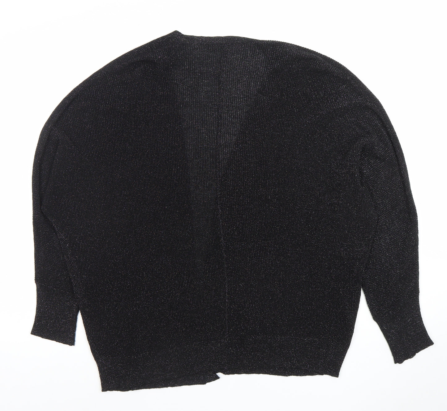 Next Women's Black Glitter Open Knit Long Sleeve Cardigan M