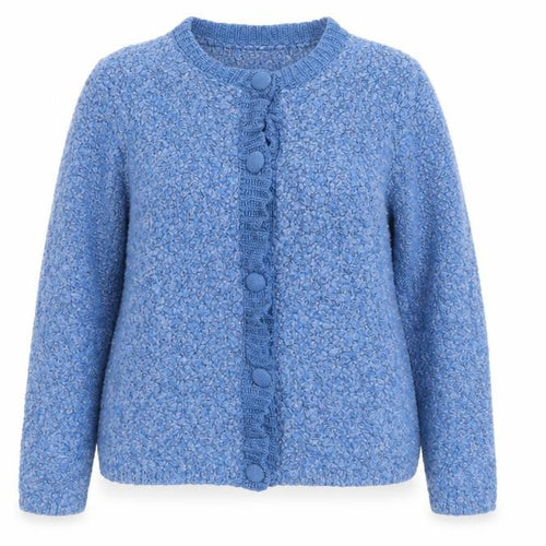 Honor Millburn Women Blue Cardigan Knit Medium 14-16 Acrylic Wool Blend