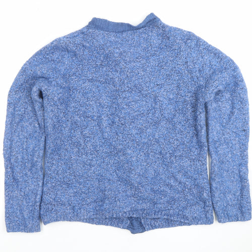 Honor Millburn Women Blue Cardigan Knit Medium 14-16 Acrylic Wool Blend