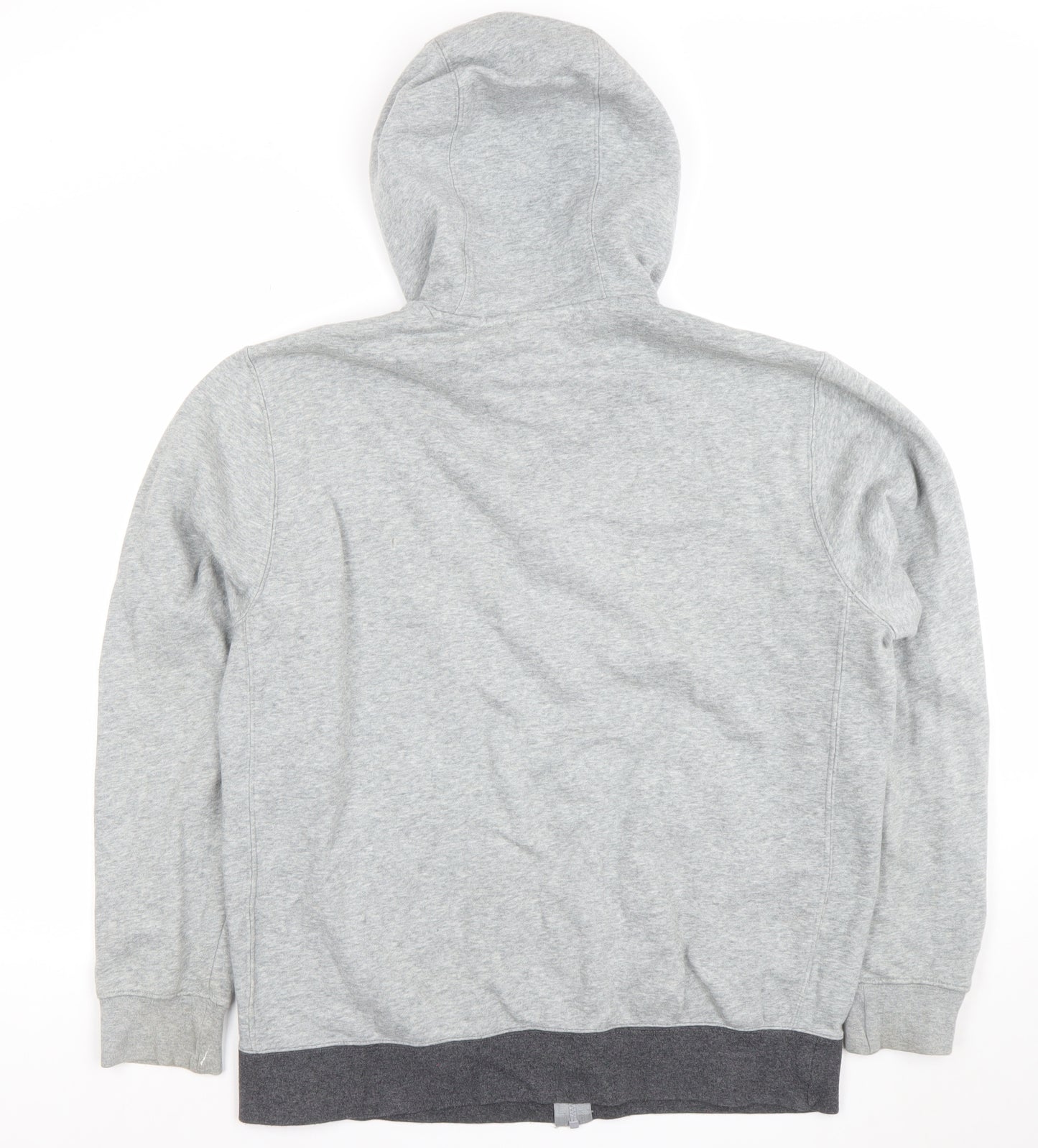 Nike Men Grey Full Zip Hoodie L Logo Fleece Sportswear