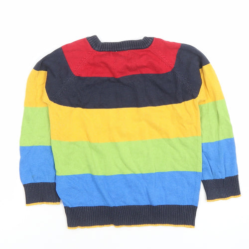 Bluezoo Boys Multicoloured 100% Cotton Striped Jumper Age 3-4 Years