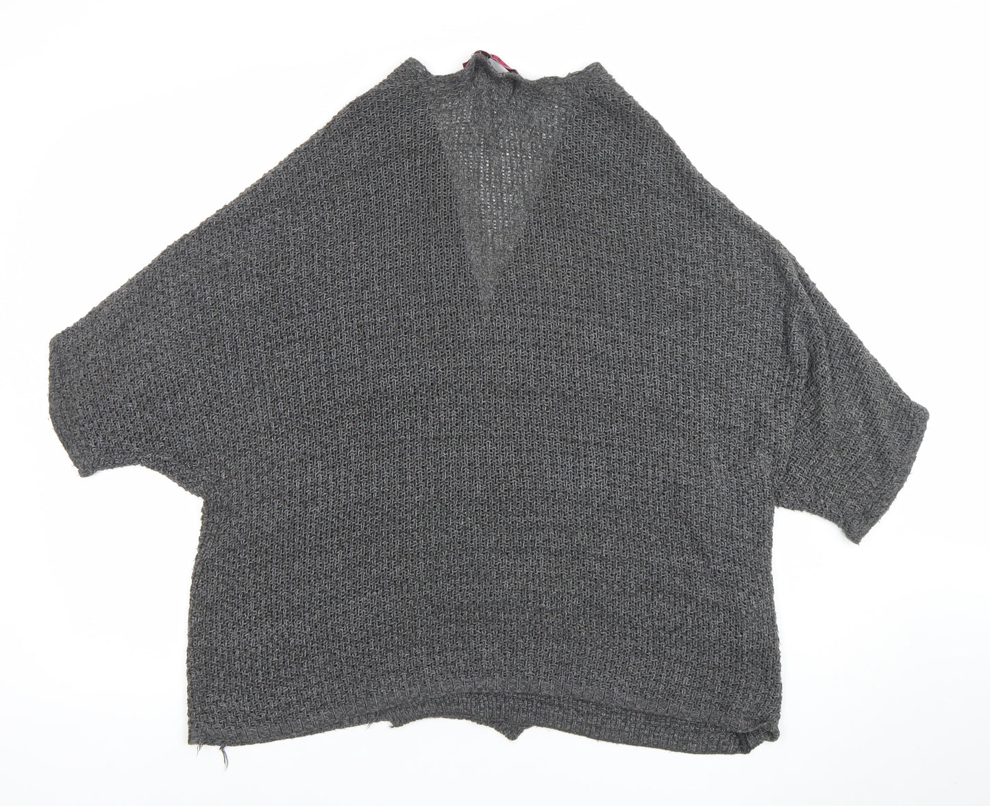 Boohoo Women's Grey Open Knit Short Sleeve Cardigan S