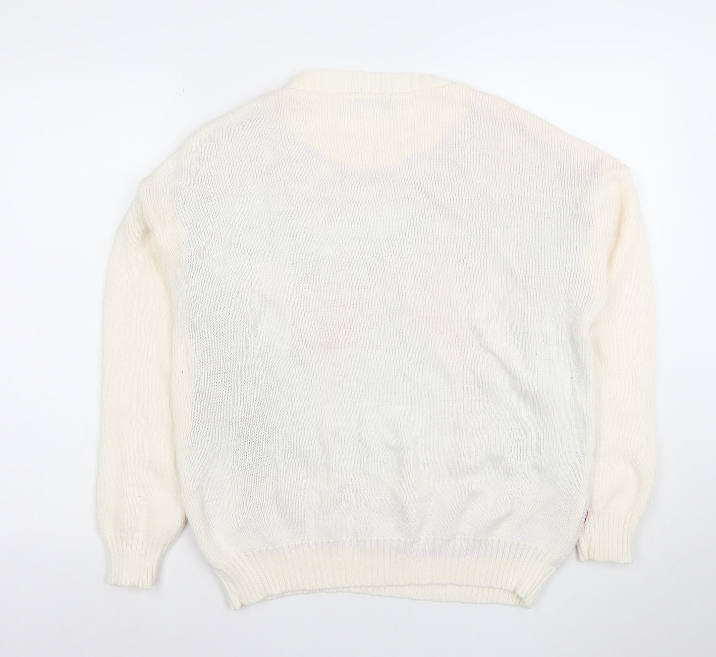 Sixth Avenue Women's White Penguin Christmas Jumper Size S