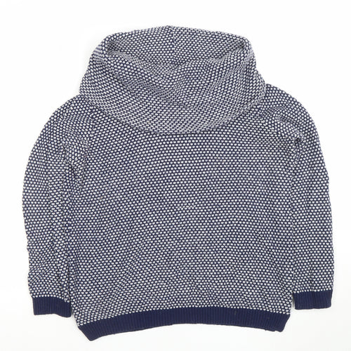 Wallis Women Blue Chunky Knit Cowl Neck Long Sleeve Jumper S
