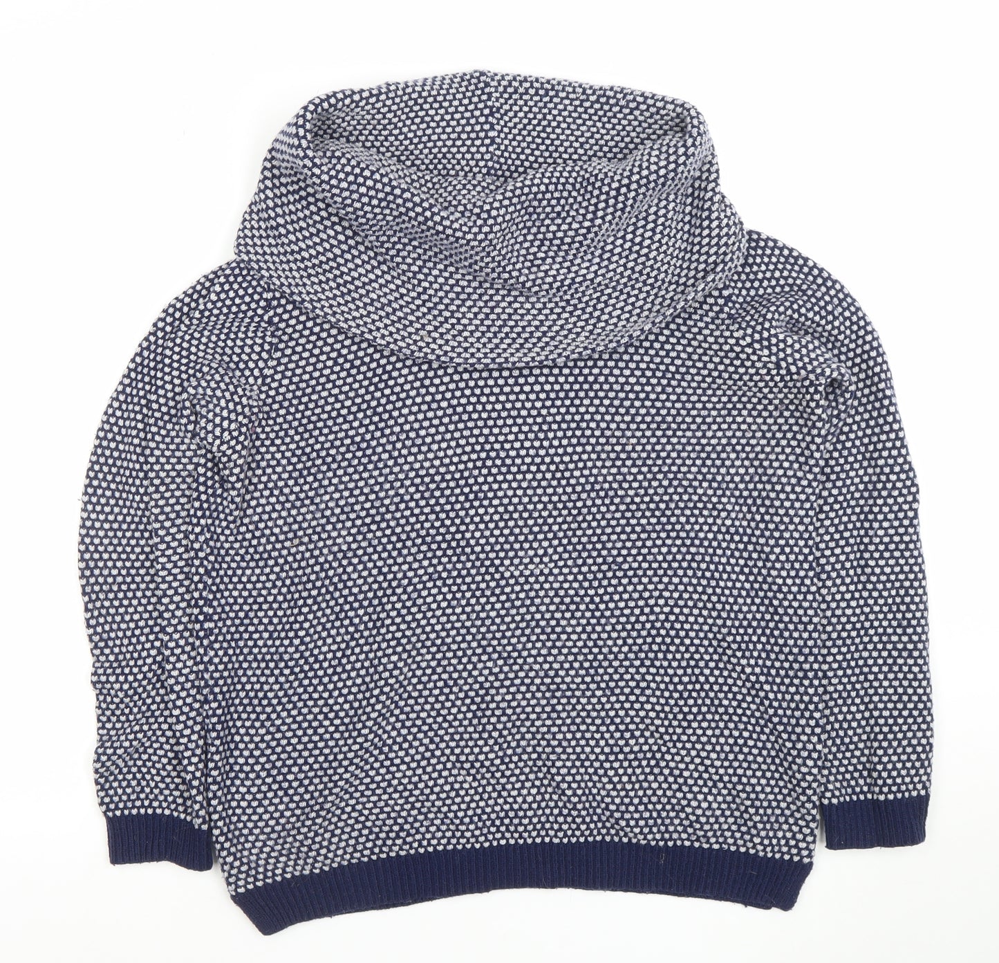Wallis Women Blue Chunky Knit Cowl Neck Long Sleeve Jumper S