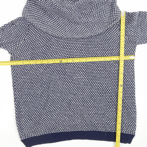 Wallis Women Blue Chunky Knit Cowl Neck Long Sleeve Jumper S