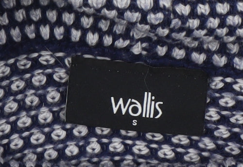 Wallis Women Blue Chunky Knit Cowl Neck Long Sleeve Jumper S