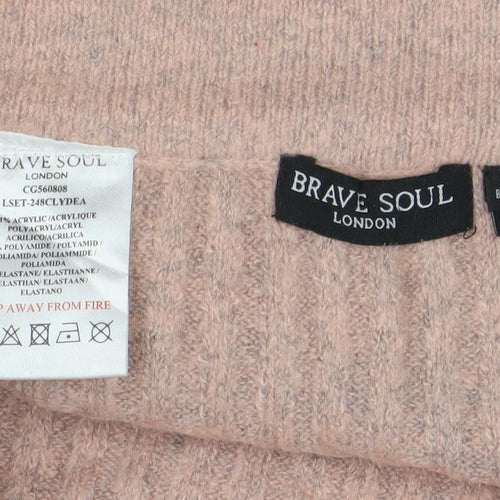 Brave Soul Women Beige Knit Pencil Skirt Size L Elastic Waist