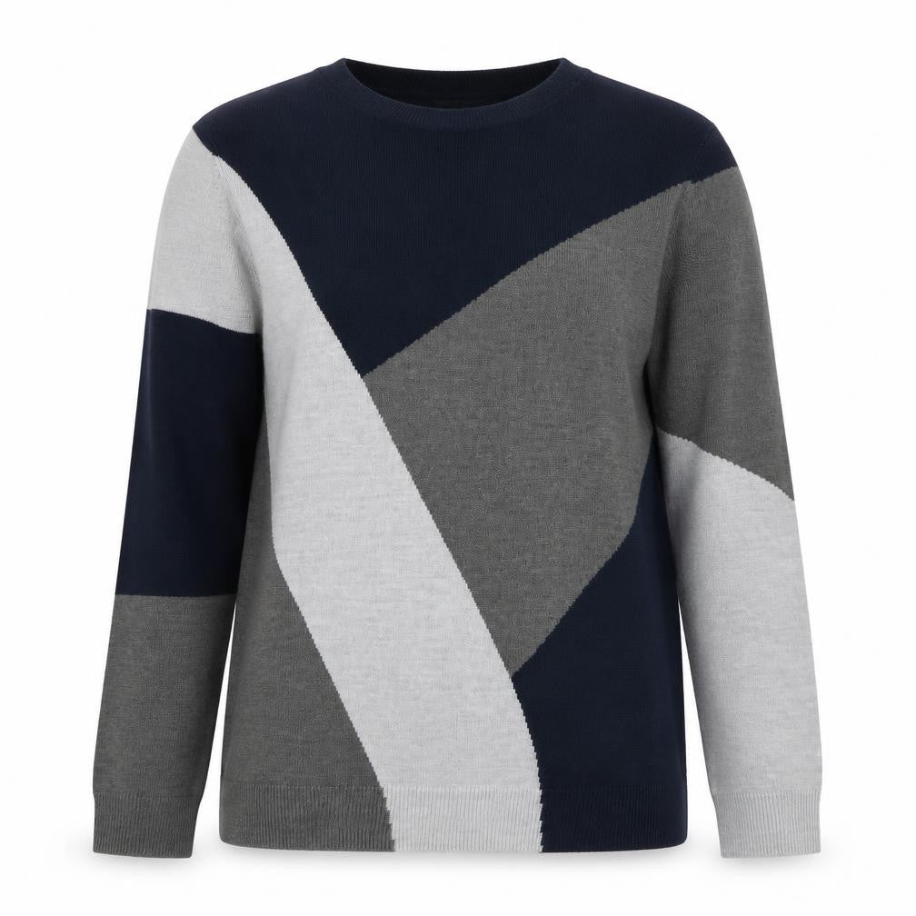 Front view of Marks & Spencer Women's Multicoloured Geometric Acrylic Jumper, size 10