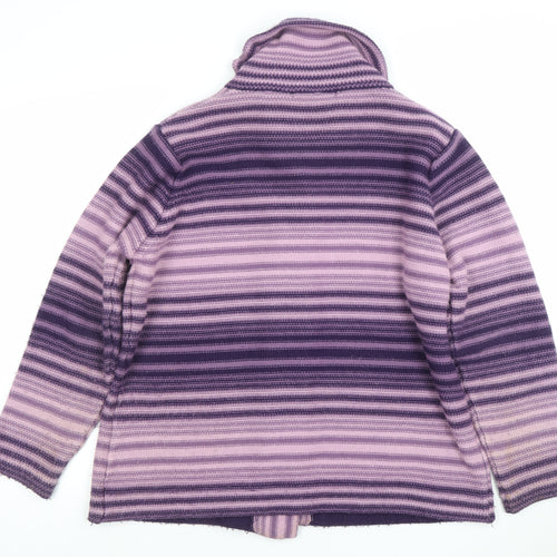 EWM Women’s Purple Striped Collared Cardigan XL 22-24 Acrylic Knit