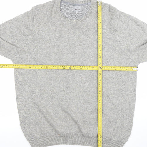 Marks and Spencer Men's Grey Cotton Crew Neck Jumper M Regular Fit