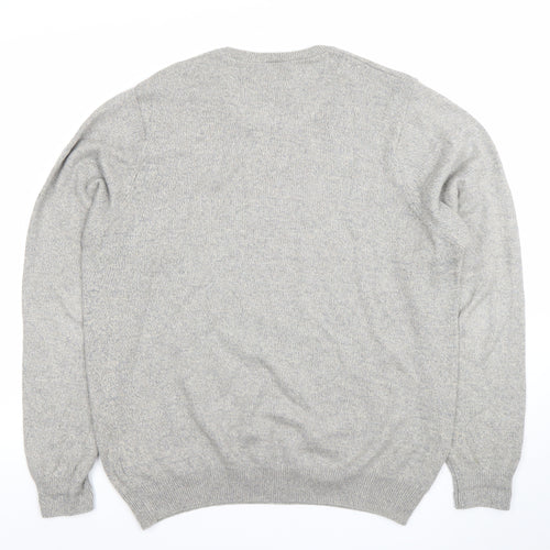 Marks and Spencer Men's Grey Cotton Crew Neck Jumper M Regular Fit