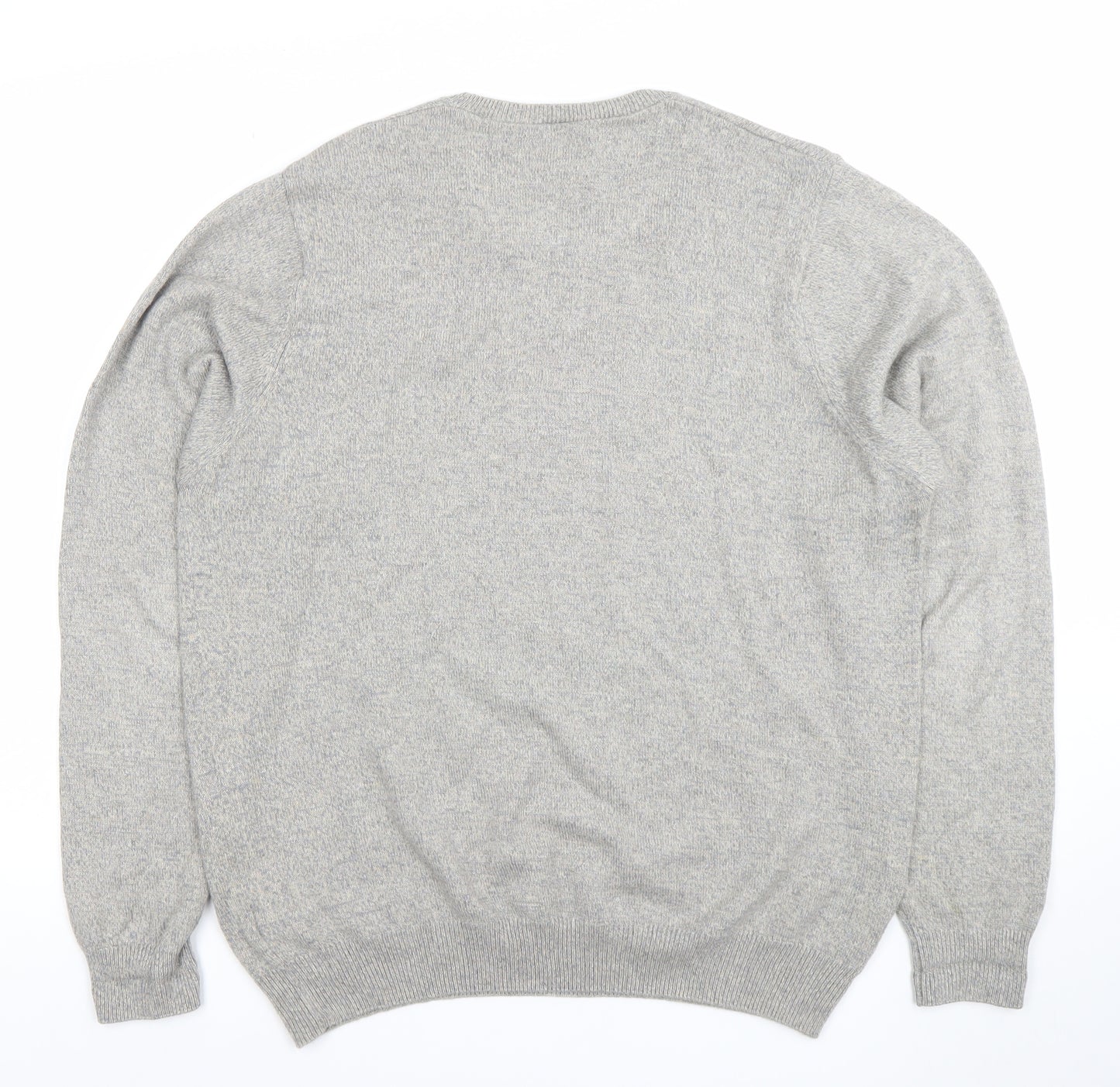 Marks and Spencer Men's Grey Cotton Crew Neck Jumper M Regular Fit