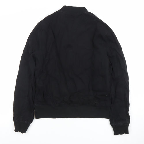 New Look Men Black XS Bomber Jacket Cotton Full Zip Casual