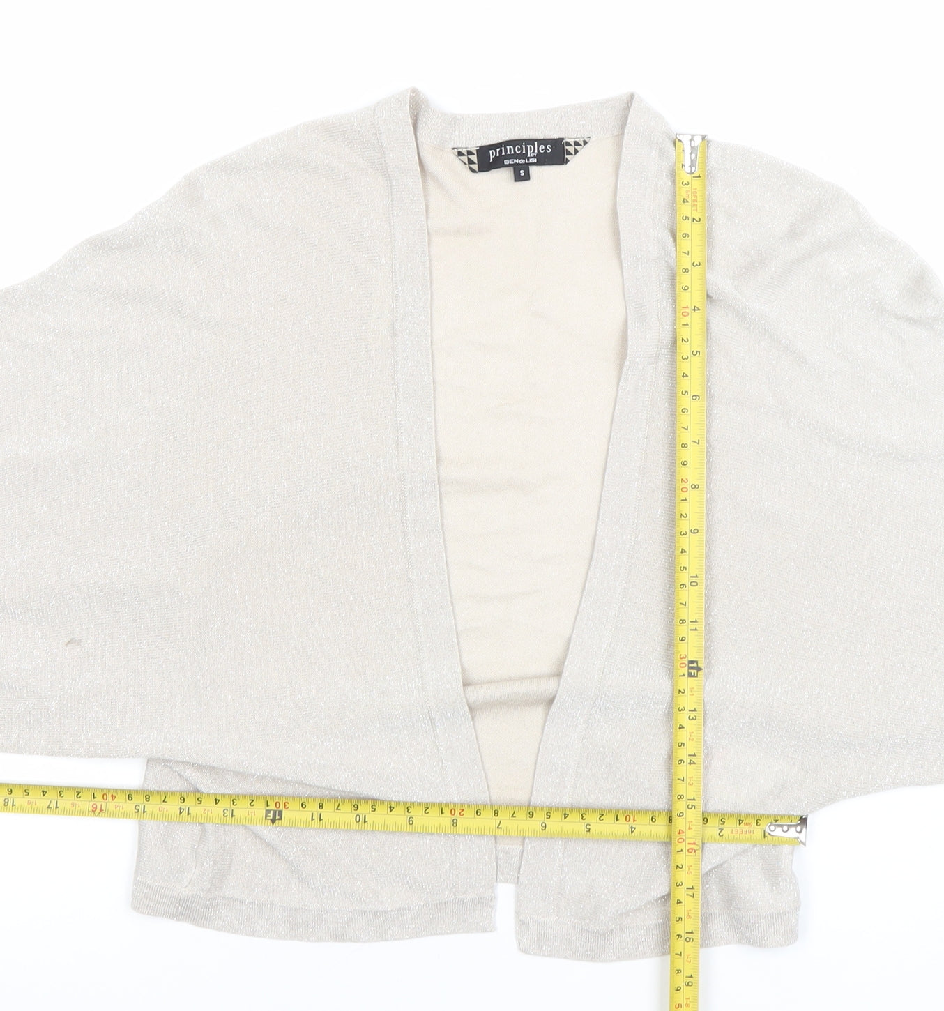 Principles by Ben de Lisi Women's Beige Kimono Sleeve Cardigan S