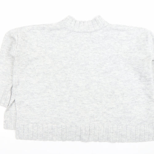 Dreams London Women's Grey V-Neck Knit Pullover Jumper One Size