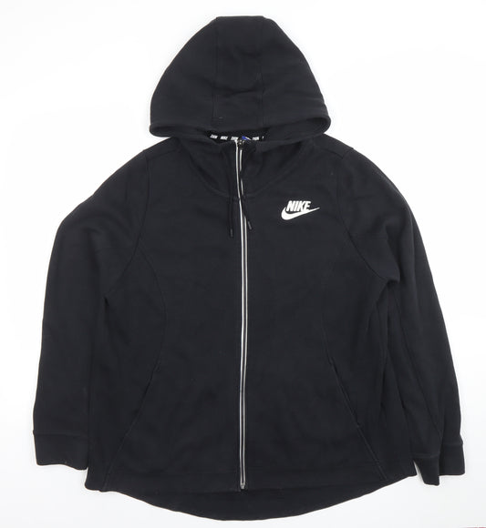 Nike Men's Black Full Zip Hoodie L Fleece Sportswear