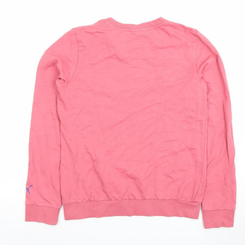 Puma Women Pink Crew Neck Long Sleeve Pullover Sweatshirt Size S