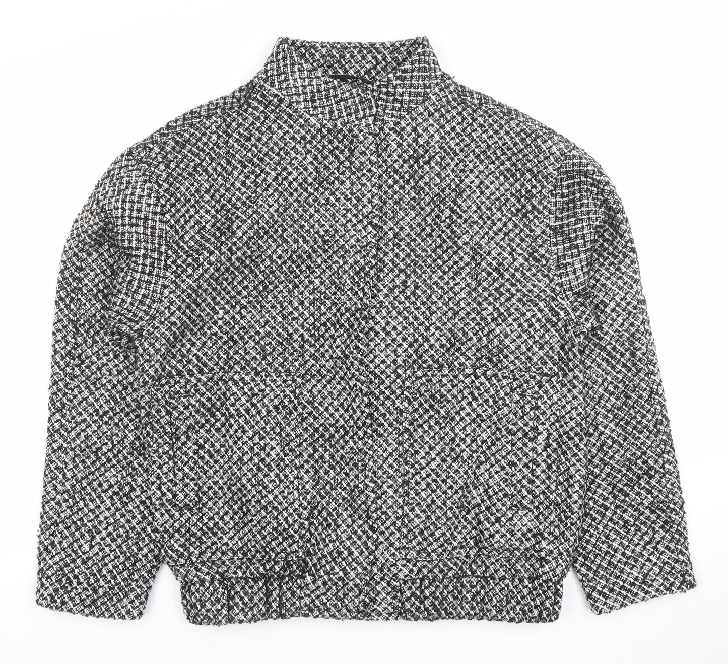 Soyaconcept Women’s Black Tweed Bomber Jacket Size S