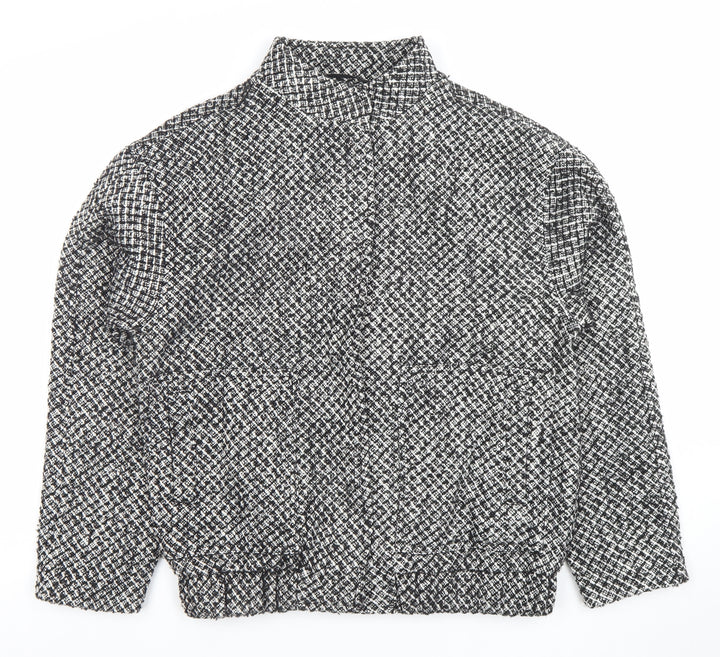 Soyaconcept Women’s Black Tweed Bomber Jacket Size S