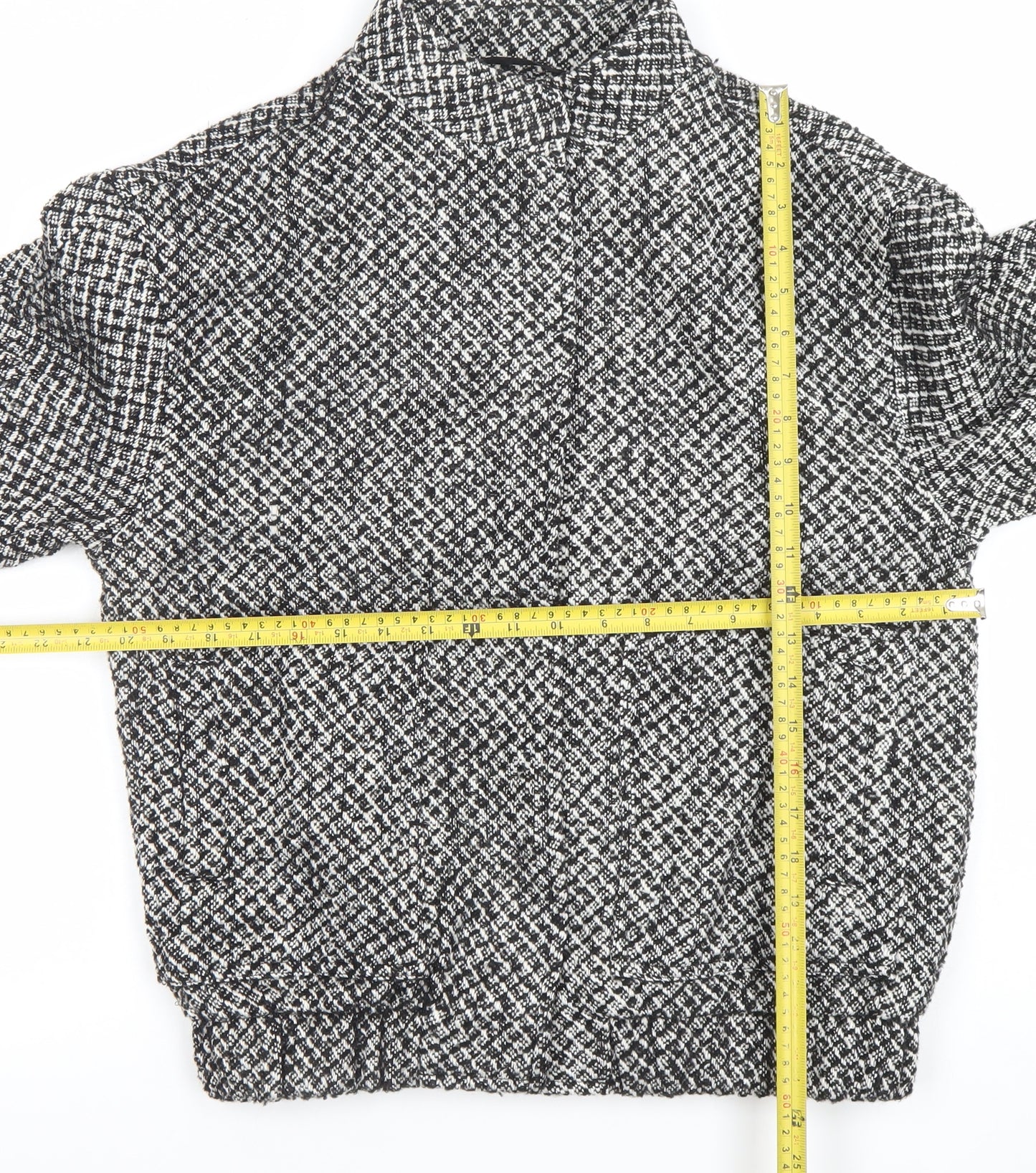 Soyaconcept Women’s Black Tweed Bomber Jacket Size S