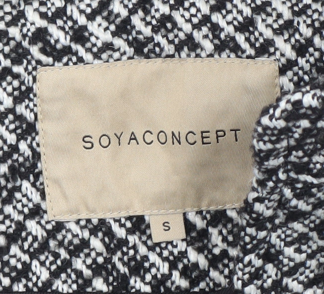 Soyaconcept Women’s Black Tweed Bomber Jacket Size S
