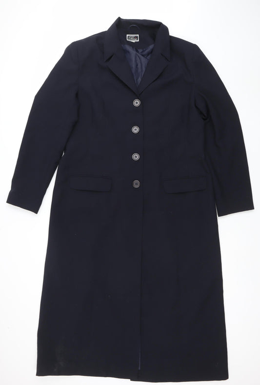 Perrie Womens Black Long Overcoat Size 18 Lined Formal Coat