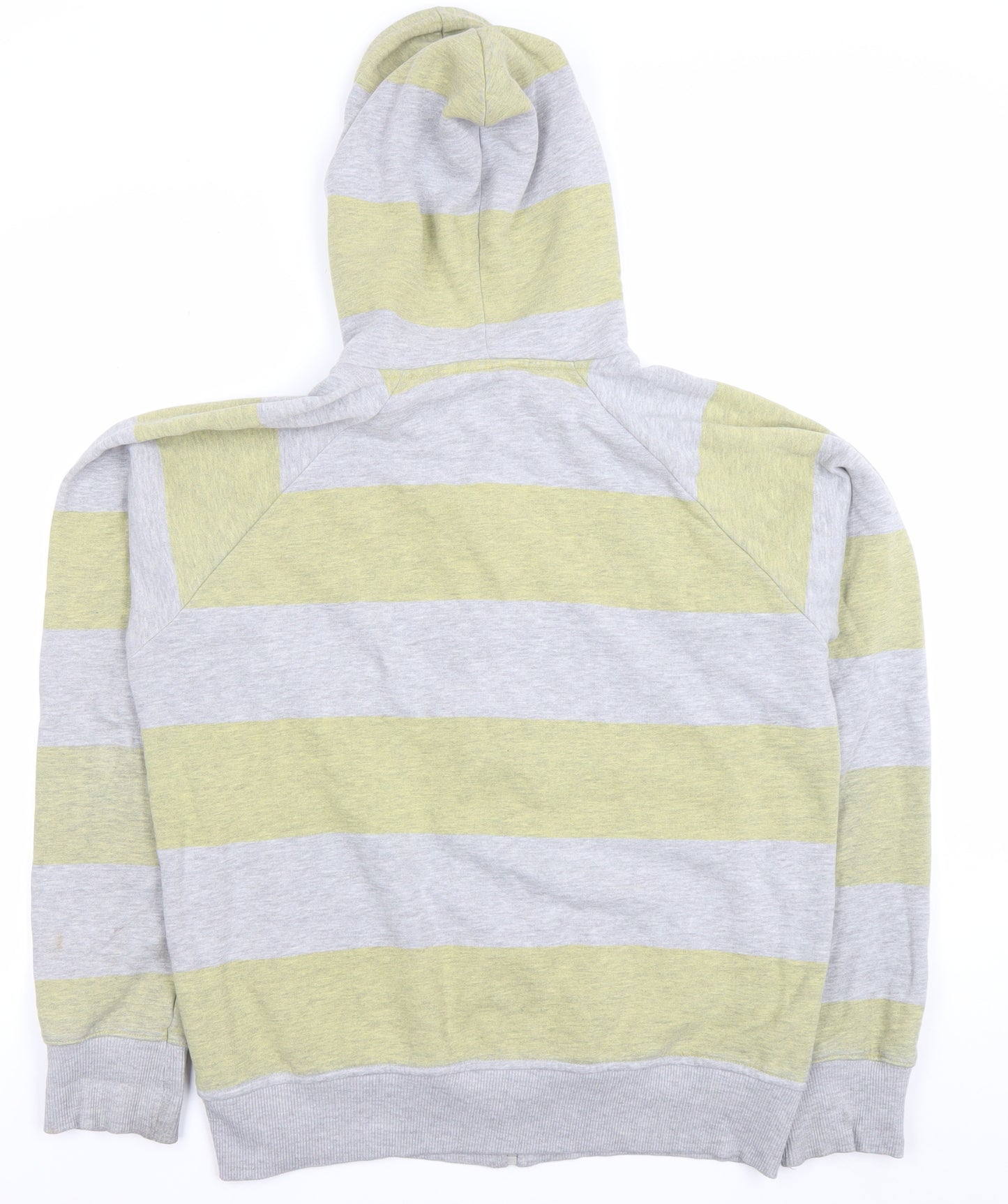 Mckenzie Men’s Grey Green Striped Full Zip Hoodie Size L